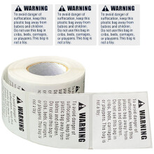 1 Roll Self-Adhesive Suffocation Warning Labels For Shipping