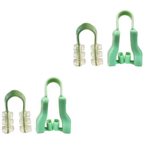 2 Sets U-Type Silica Gel Nose Clips For Night Sleeping (Green) 2