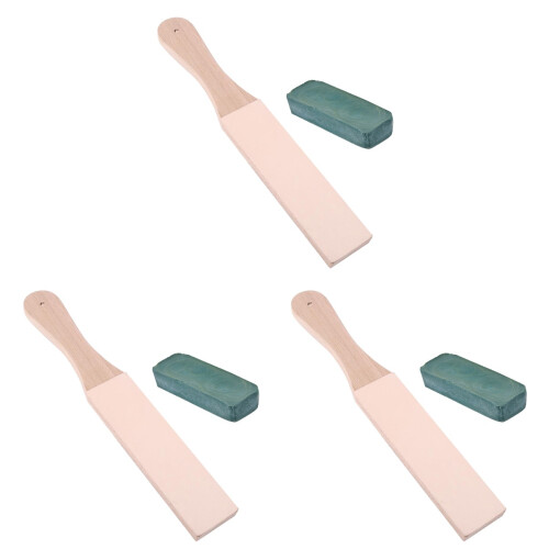 6 Pcs Handmade Two-Sided Knifeboard Wooden With Grinding Paste 1