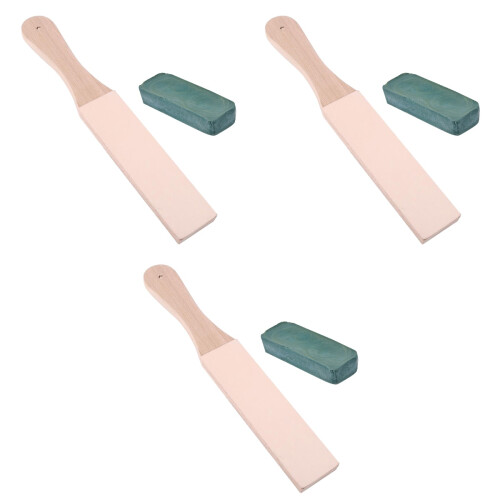 6 Pcs Handmade Two-Sided Knifeboard Wooden With Grinding Paste 2