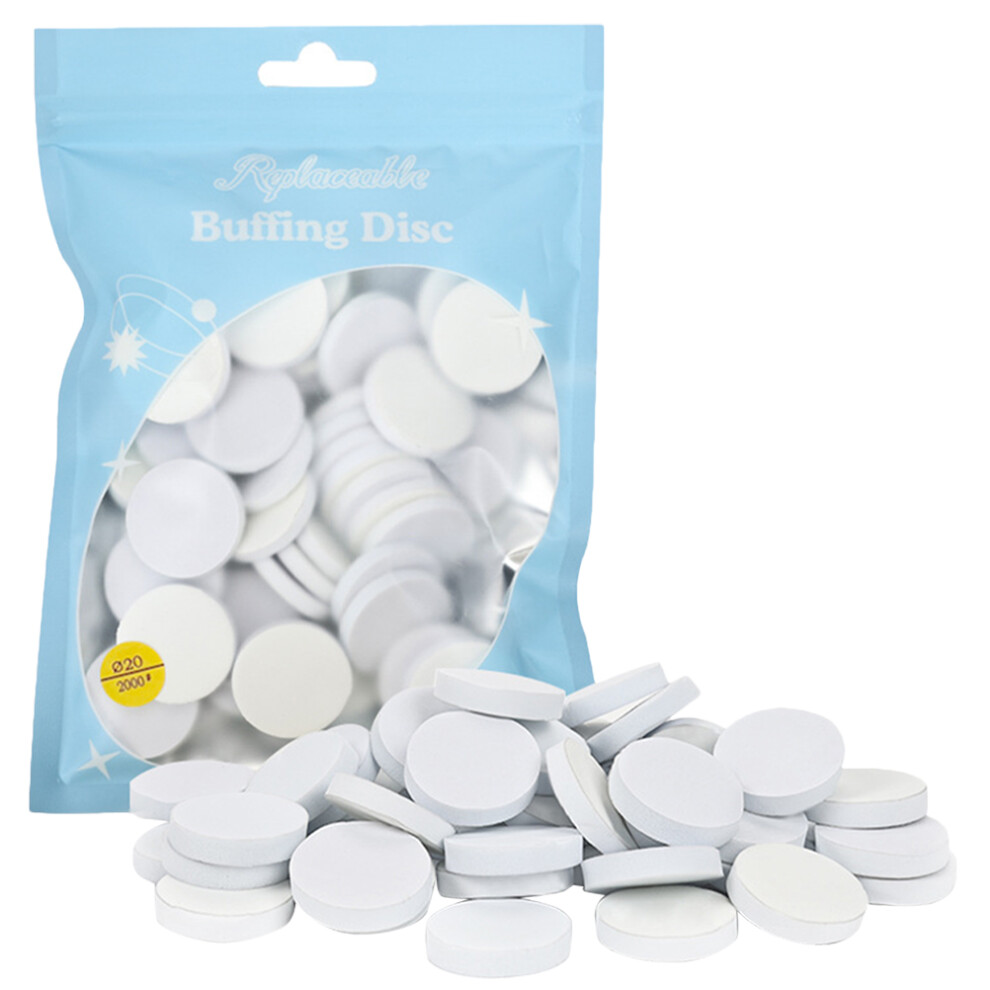Solustre 100 Pcs Self-Adhesive Nail Buffing Discs Polishing Grinding Pads