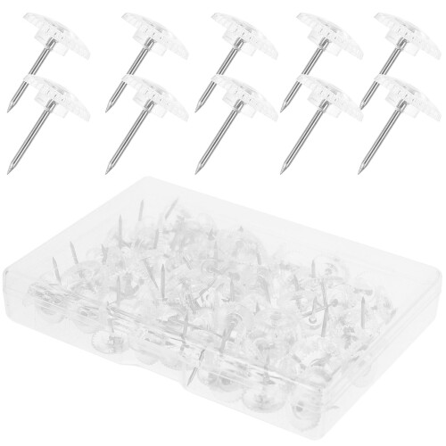 Clear Plastic Metal Thumb Tacks Gear Shape Decorative Push Pins 2
