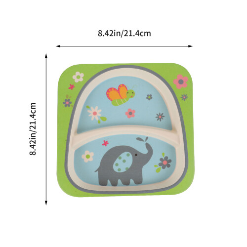 5Pcs Toddler Dining Set Plate Bowl Fork Kit 1