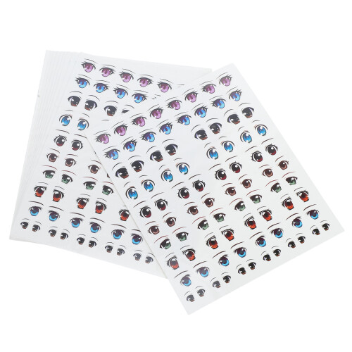 50Sheets Multi Plastic Eyes for Crafts DIY Doll Face Water Transfer 2