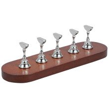 2 Sets Nail Display Stand Wood Practice Base Organizer Holder
