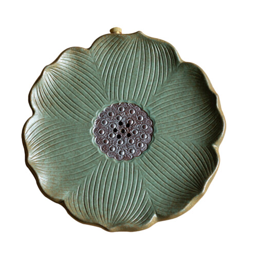 2 Sets Chic Ceramic Teapot Tray With Lotus Pattern 1