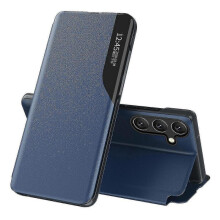 (Sapphire) Galaxy A54 5G Magnetic Flip Case with Clear View Window, Auto-Closing Leather Cover & Stand - Anti-Scratch Protection