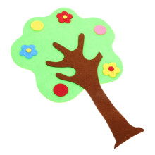 4Pcs Fall Classroom Tree Stickers Green Nonwoven Bulletin Board Set