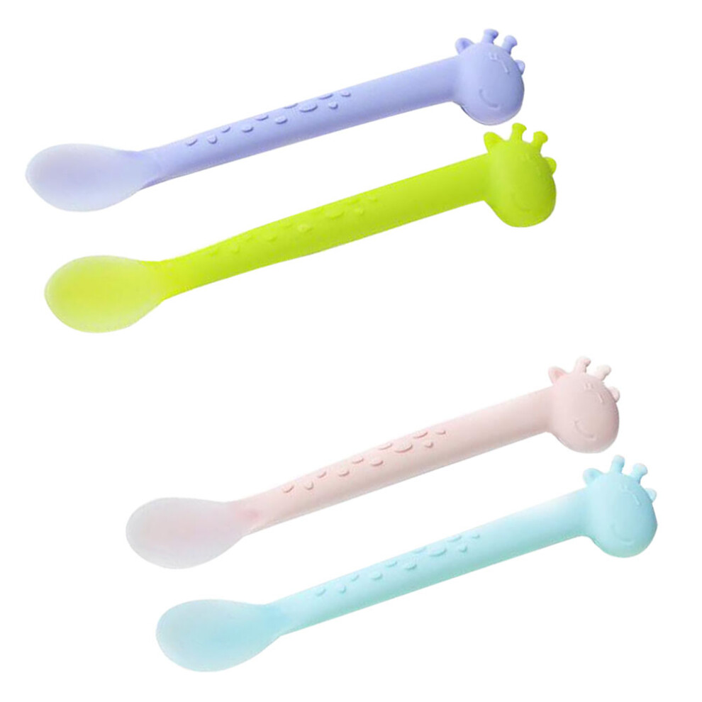 4Pcs Silicone Baby Feeding Spoons For Infant Training Inoomp