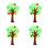 4Pcs Fall Classroom Tree Stickers Green Nonwoven Bulletin Board Set 8