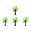 4Pcs Fall Classroom Tree Stickers Green Nonwoven Bulletin Board Set 5