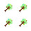 4Pcs Fall Classroom Tree Stickers Green Nonwoven Bulletin Board Set 6