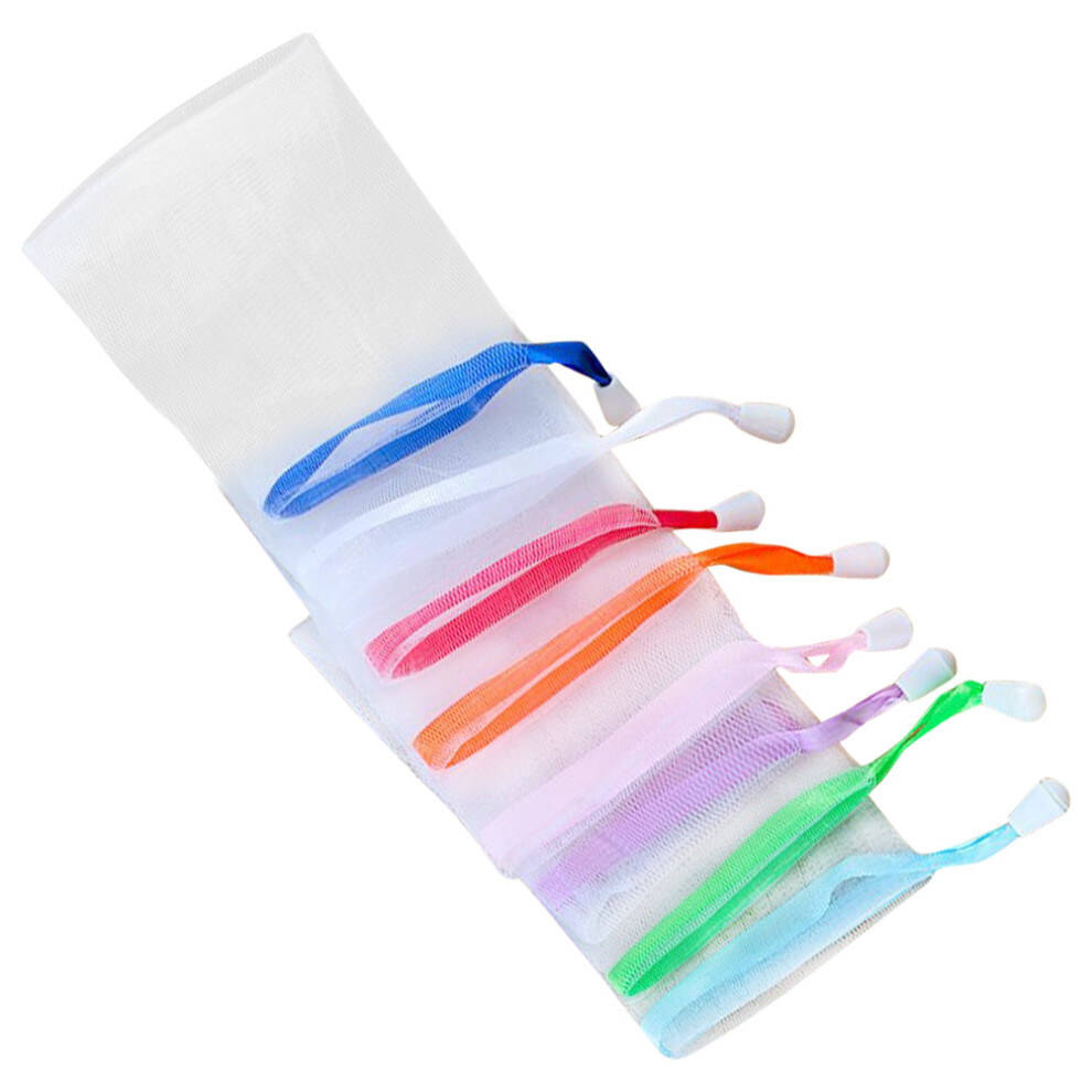 Inoomp 6Pcs Soap Mesh Pouch Assorted Colors Exfoliating Mesh Soap Saver Bag
