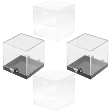 12 Pcs Clear Square Cube Storage Display Organizer Containers