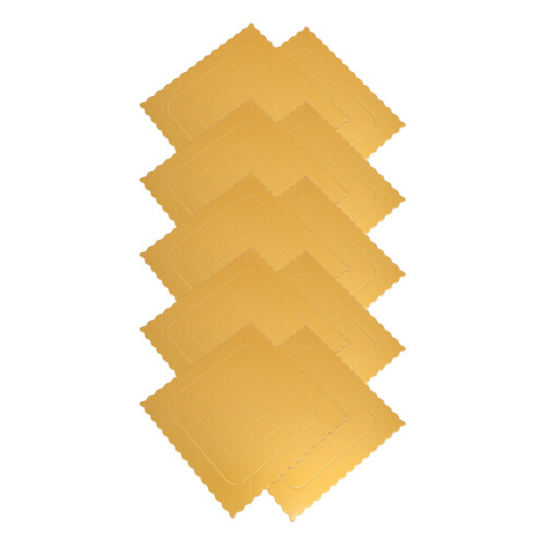 10Pcs Golden Square Cake Bottom Boards Sturdy Dessert Serving Trays