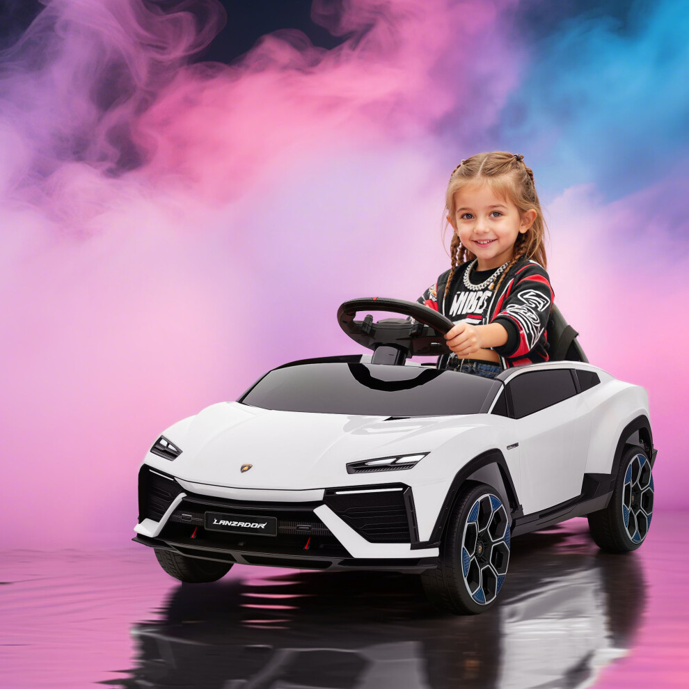 Aiyaplay (White) Licensed Lamborghini Electric Ride On Car With Suspension White