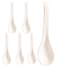 6Pcs Ceramic Spoons For Rice And Soup Kitchen Utensils