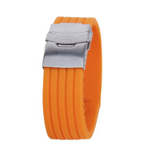 22mm Waterproof Silicone Watch Band With Stainless Steel Buckle Orange