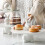 Ceramic Cake Tray With Dome Multi Functional Dessert Plate Set 9