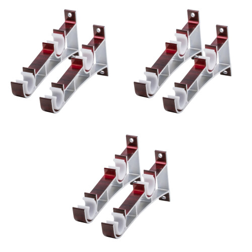 6 Pcs Aluminum Alloy Double Bracket Fish Type Curtain Rod Fitting 2