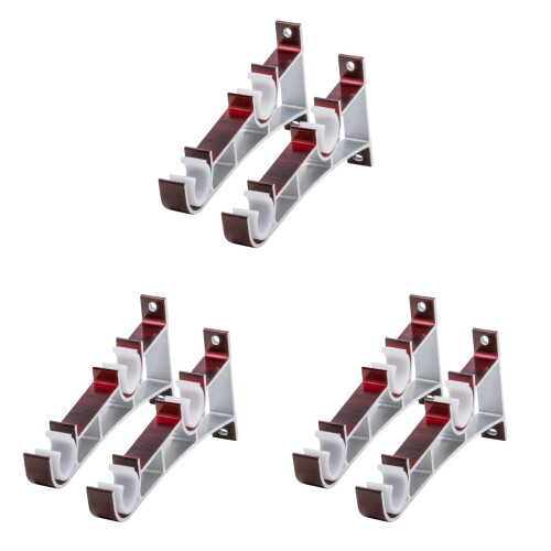 6 Pcs Aluminum Alloy Double Bracket Fish Type Curtain Rod Fitting 1
