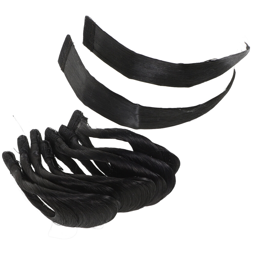 Aboofan Unisex 9Pcs Peking Opera Bangs And Sideburns Clips Fake Hairpieces