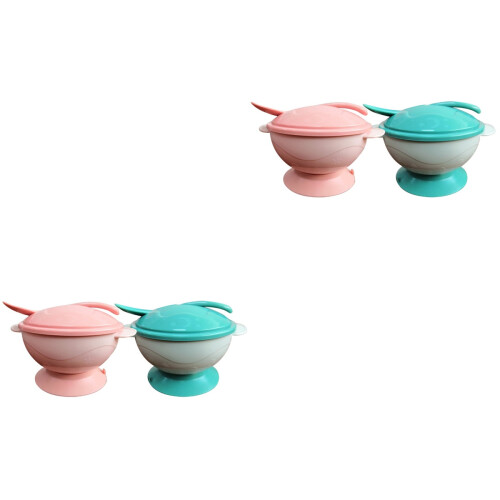 4 Sets Baby Feeding Bowls With Suction Cup For Household Use 2