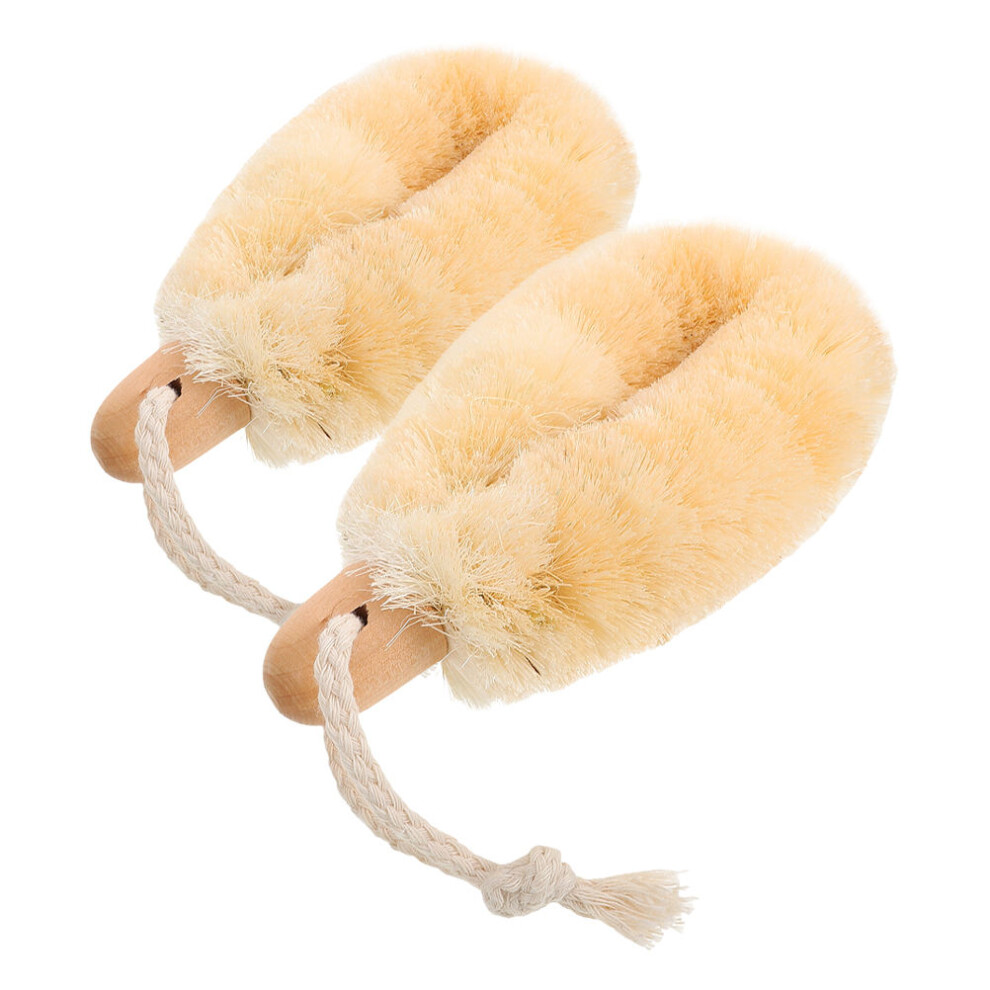 Villcase 2Pcs Natural Sisal Fiber Exfoliating Body Scrubber Bath Brush
