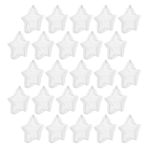 50 Pcs Clear Star Candy Box - Fillable Plastic Holiday Treat Container