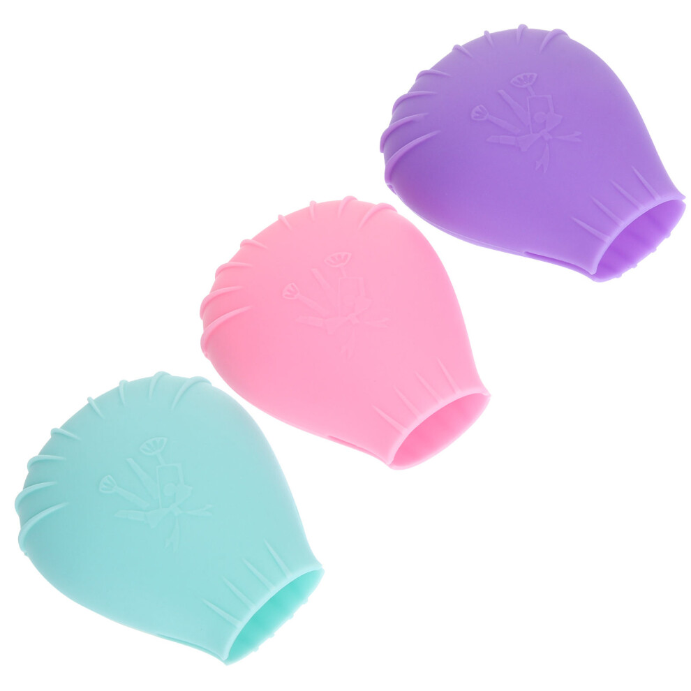 Villcase 3Pcs Silicone Makeup Brush Covers For Travel Protection