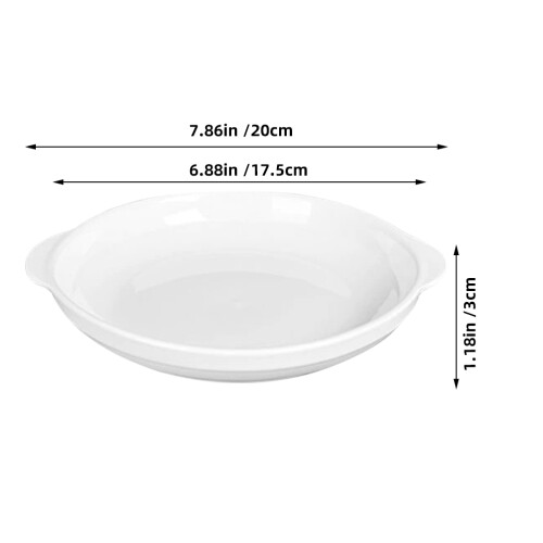 Ceramic Pie Pan With Double Handle For Baking Steamed Egg Fish Head 1