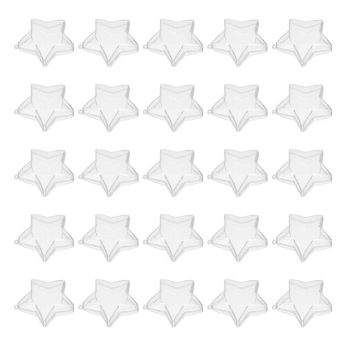 50 Pcs Clear Star Candy Box - Fillable Plastic Holiday Treat Container 2