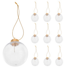 60 Pcs Clear Fillable Plastic Christmas Ball Ornaments