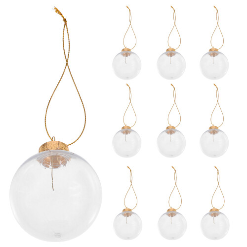 60 Pcs Clear Fillable Plastic Christmas Ball Ornaments