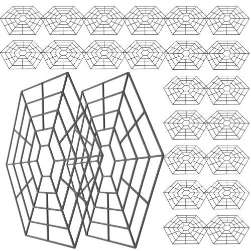 90 Pcs Six Angle Plastic Fish Pond Nets 1