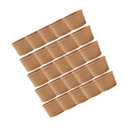 50 Pcs 8 Oz Kraft Paper Soup Cups Takeout No Lids