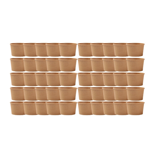 50 Pcs 8 Oz Kraft Paper Soup Cups Takeout No Lids 2