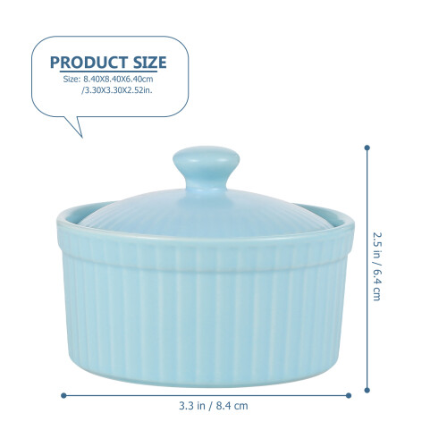 1 Pc Ceramic Baking Bowl With Lid 1