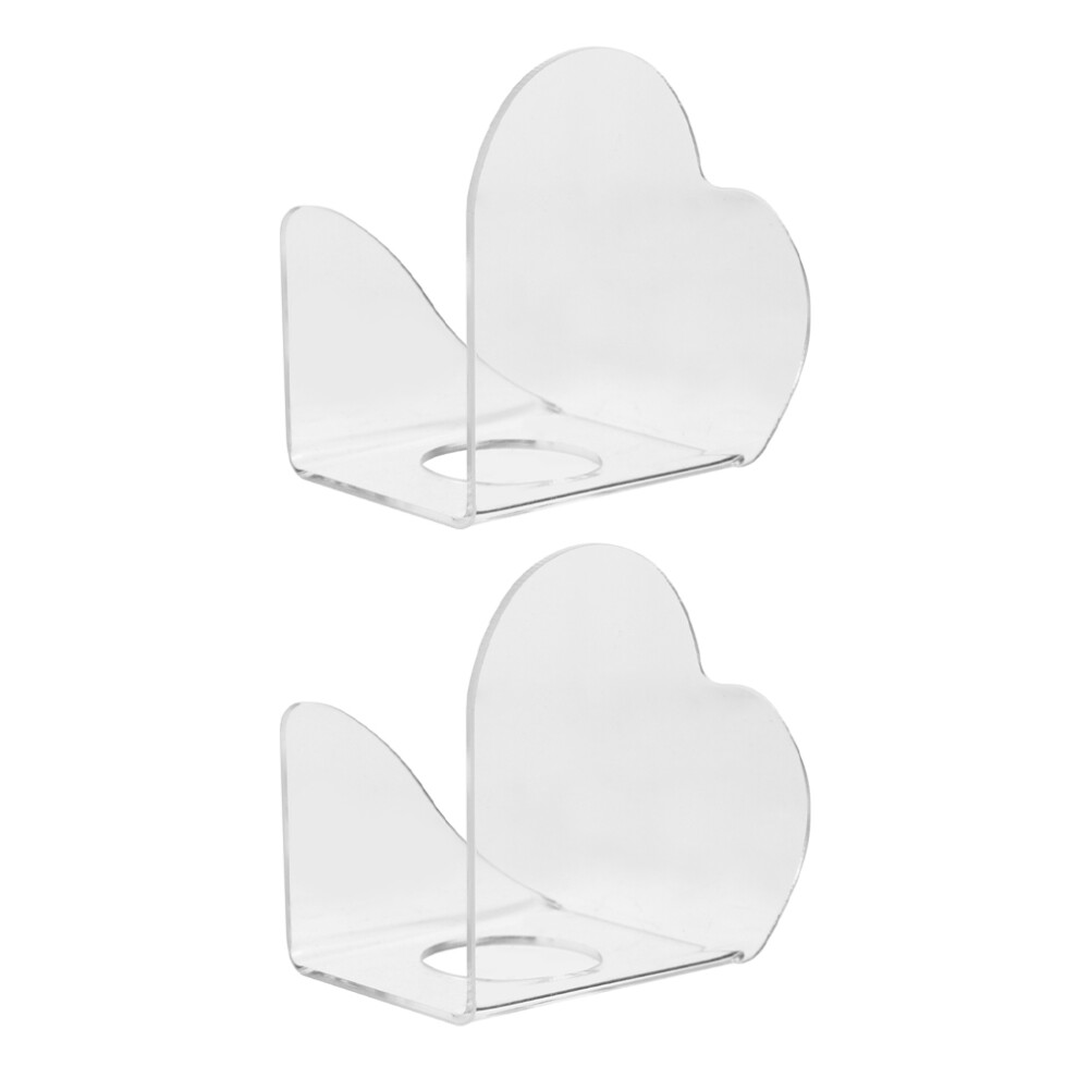 Vaguelly 2Pcs Heart Shaped Transparent Acrylic Nail Art Mixing Palette