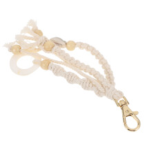 1St Eenvoudige Witte Tashanger Sleutelhanger Handgeweven Katoen Decor