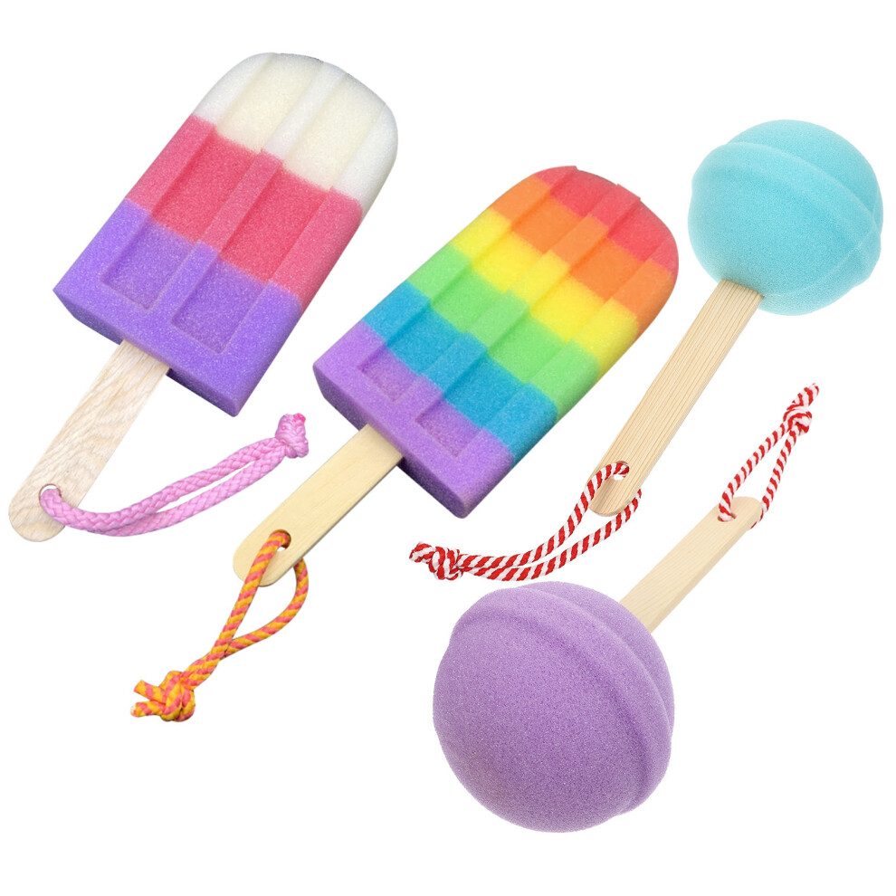 Iplusmile 8 Pcs Colorful Bath Sponge Body Scrubber Shower Sponge Shaped Supplies