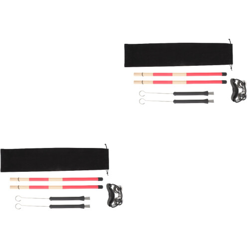 2 Sets Drum Brush Kit With Foot Tambourine 2