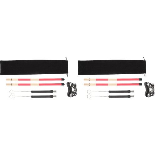 2 Sets Drum Brush Kit With Foot Tambourine 1