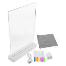 2 Sets Led Lighted Message Board Acrylic Writing Pad With Markers