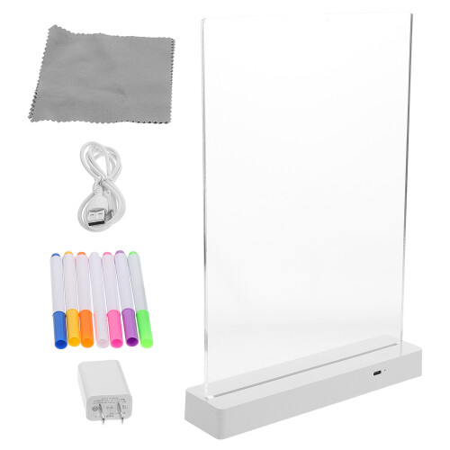 2 Sets Led Lighted Message Board Acrylic Writing Pad With Markers 2