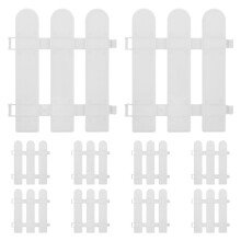 30Pcs White Plastic Garden Fence Picket Path Fence for Decoration