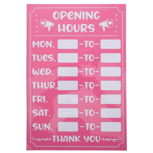 2Pcs Self-Adhesive Rewritable Business Hours Stickers Open Signs