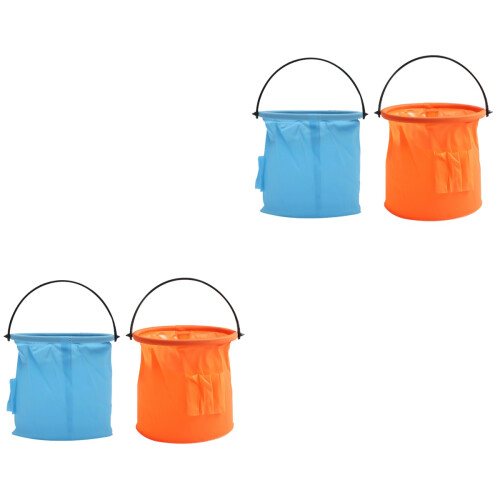 4 Pcs Foldable Portable Bucket For Painting Brush Washing 2
