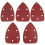 120 Pcs Triangle Sand Paper With Holes Flocking Self Adhesive Dark Red 1
