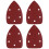 120 Pcs Triangle Sand Paper With Holes Flocking Self Adhesive Dark Red 8